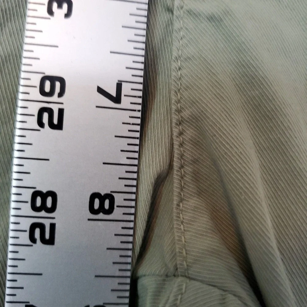 Frank & Eileen Wicklow Italian Cotton Chino Pants Green Size 6 Cropped Raw Hem - Picture 8 of 16